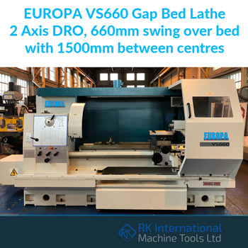 EUROPA VS660 Gap Bed Lathe 
