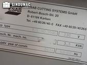 Nameplate of ESAB Suprarex SXE-HD 3500  machine