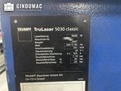 Nameplate of Trumpf L5030 Classic + Pallet Master  machine