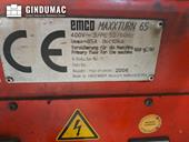 Nameplate of EMCO MAX Turn 65  machine